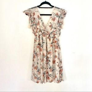Xhilaration Floral Dress | Cream & Peach | S